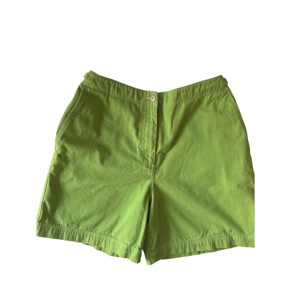 Lauren Ralph Lauren Green Chino Shorts With Adjustable Waist Women Sz. 8